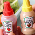 2 Mini Botellas Dispensadoras De Salsa Ketchup Con Tapa (CONTRA ENTREGA CALAMA)